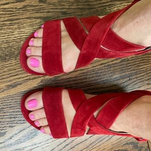 Paul Green Red Suede Sandals